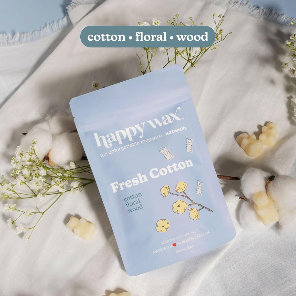 Happy Wax Scented Soy Wax Melts 8oz Pouch - Fresh Cotton