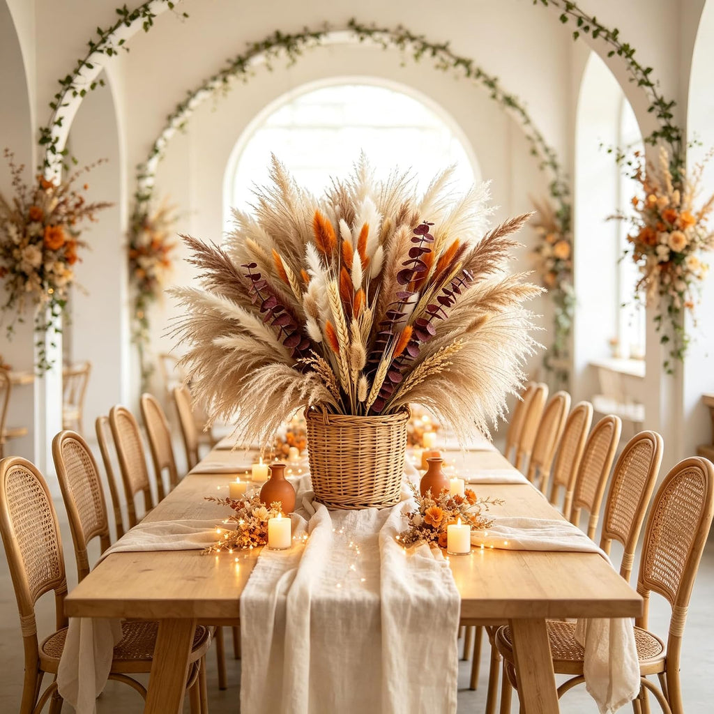 530/450Pcs Dried Pampas Grass Set for Dry Flower Home Decor (450Pcs Fall)