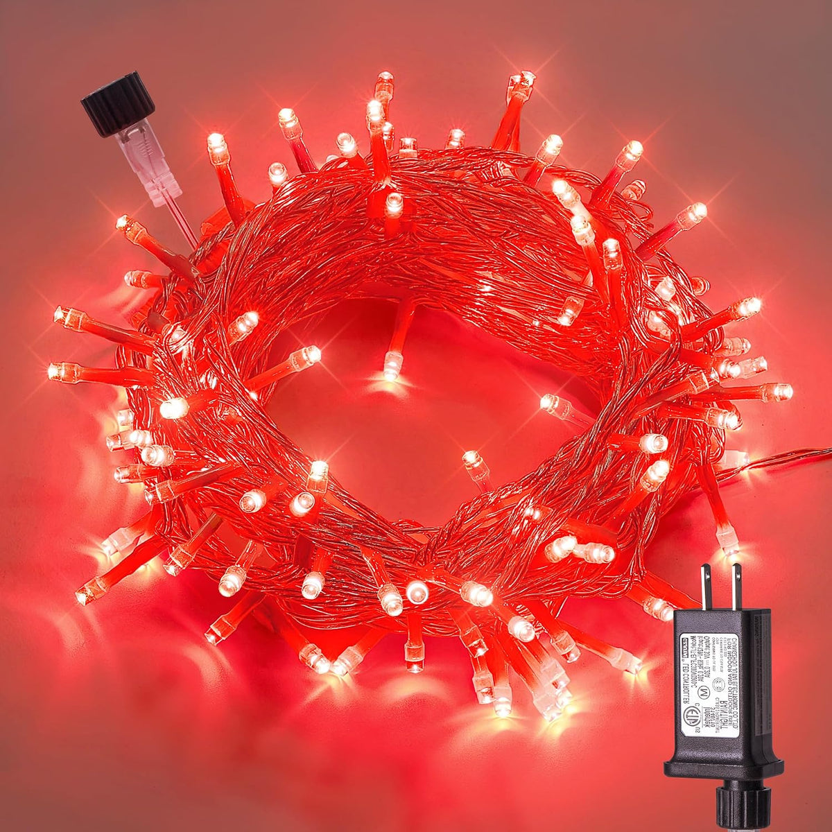 Hopolon Valentines Day Decorations String Lights, 33 FT 100 LED Red