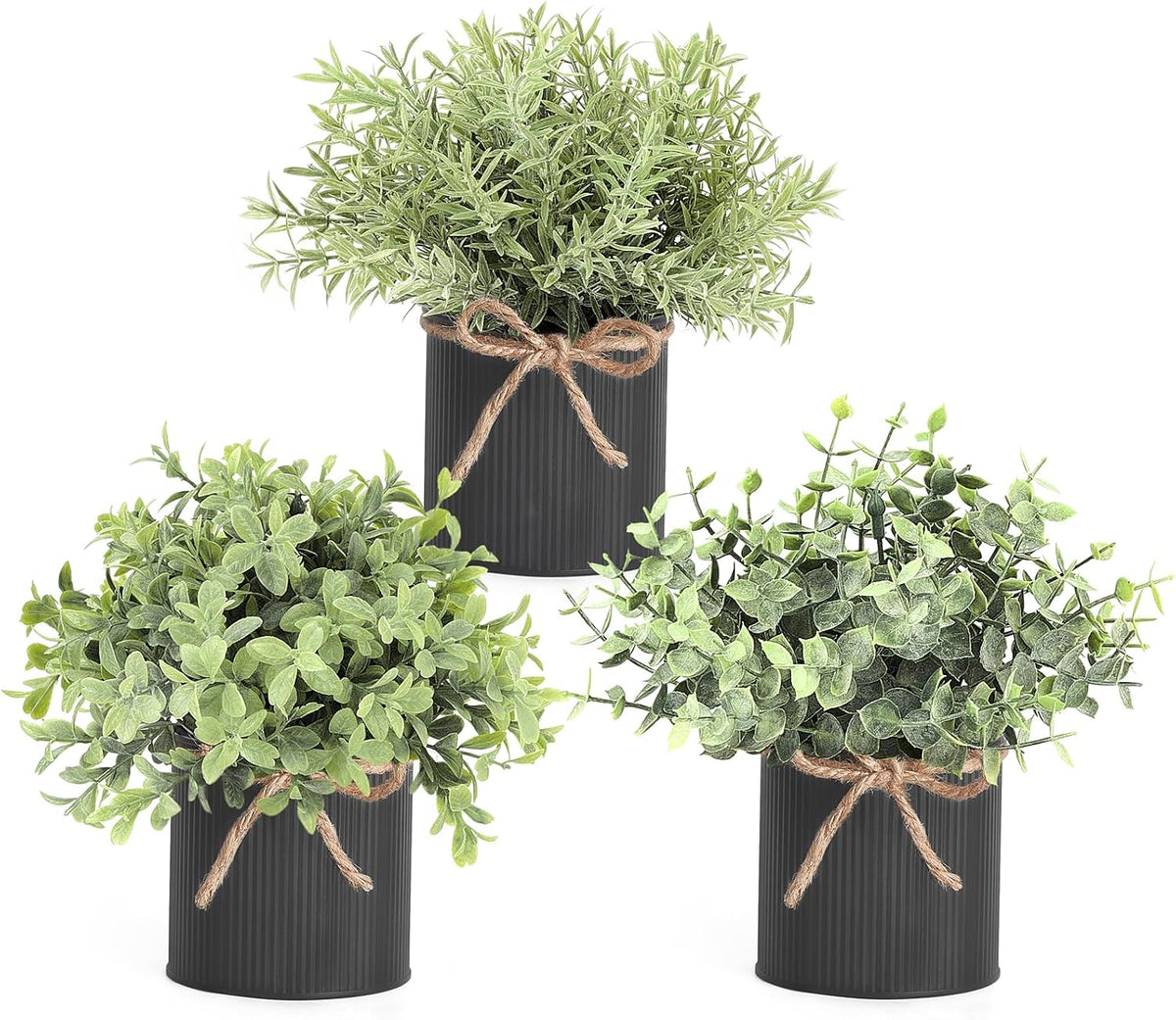 Mkono Small Fake Plants, 3 Pack Faux Plants for Farmhouse Home Decor Indoor