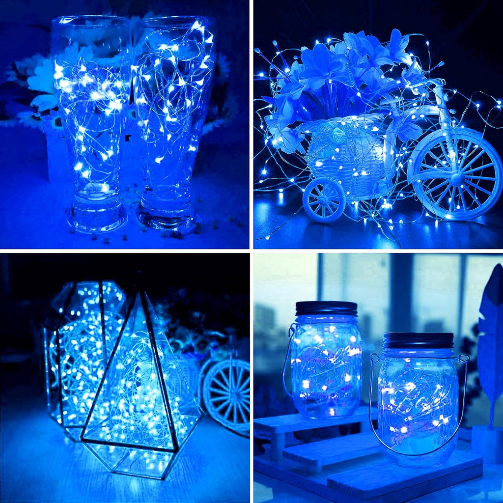 ZGWJ 8 Pack Blue Fairy Lights, Mini String Lights
