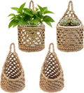 4-PCS 5 Inch Macrame Wall Plant Hangers, Small Wall Hanging Plant Holder for Up to 5 Inch Pot, Natural Cotton Rope Hanger for Indoor Plants & Daily Storage, Boho Home Decor