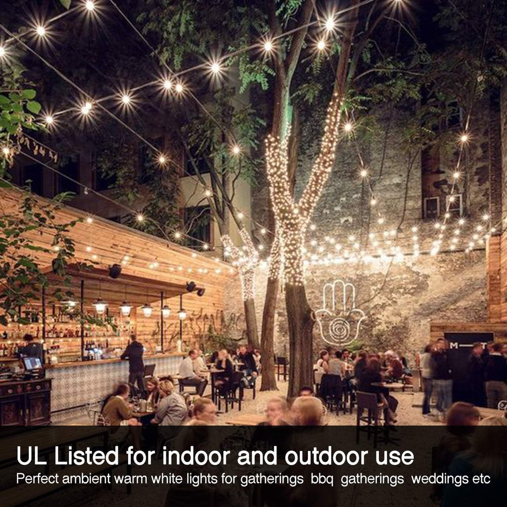 Banord 50FT Outdoor String Lights, Shatterproof Patio Lights with 26 Bulbs