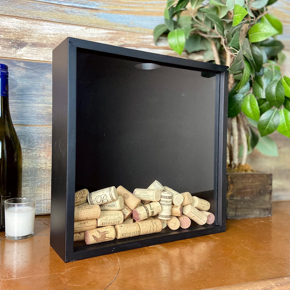Blank Top Loading Shadow Box 12 1/8" x 12 1/8" x 3 1/8" (External) 11 5/8" x 11 5/8" x 2 1/2" (Internal) Scrapbook, Wall Hanging Easy to Use Box Display Frame. Wine Cork Box, Beer Caps, Ticket Stubs