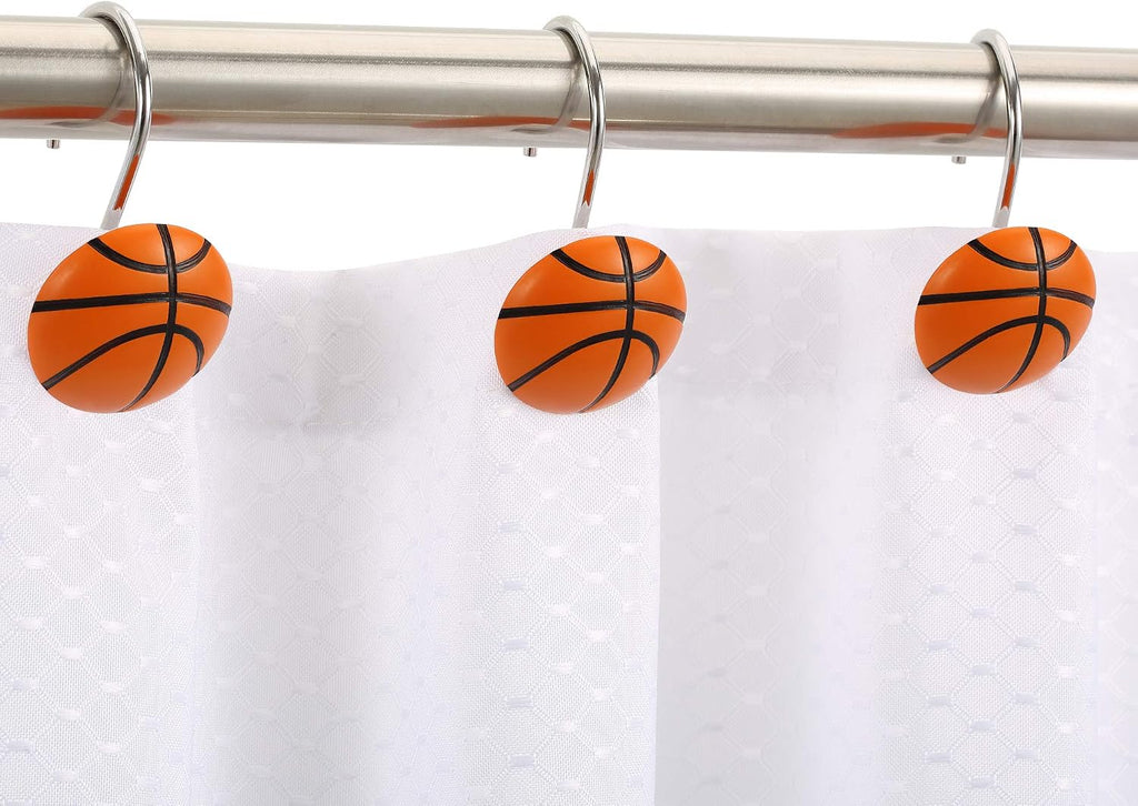 CHICTIE Basketball Shower Curtain Hooks,Sports Shower Rings for Bathroom