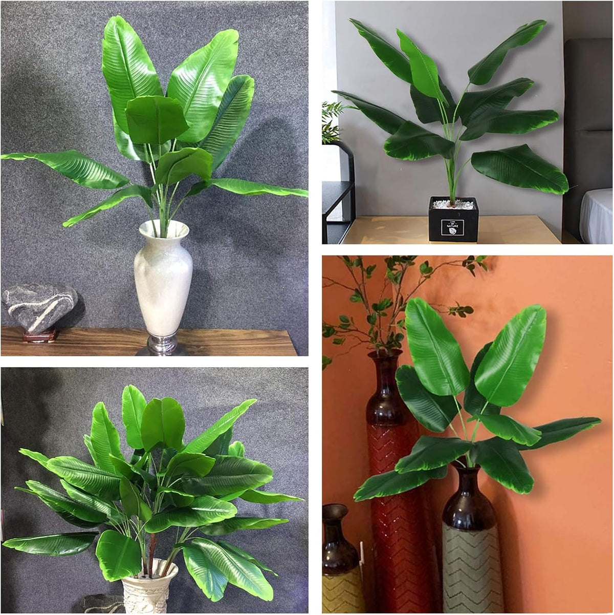 Artificial Bird of Paradise Plant, Fake Banana Tropical Palm Tree 1 Pack