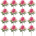 16 Pack Pink Hot Pink Peonies Artificial Flower Hydrangea Bouquet