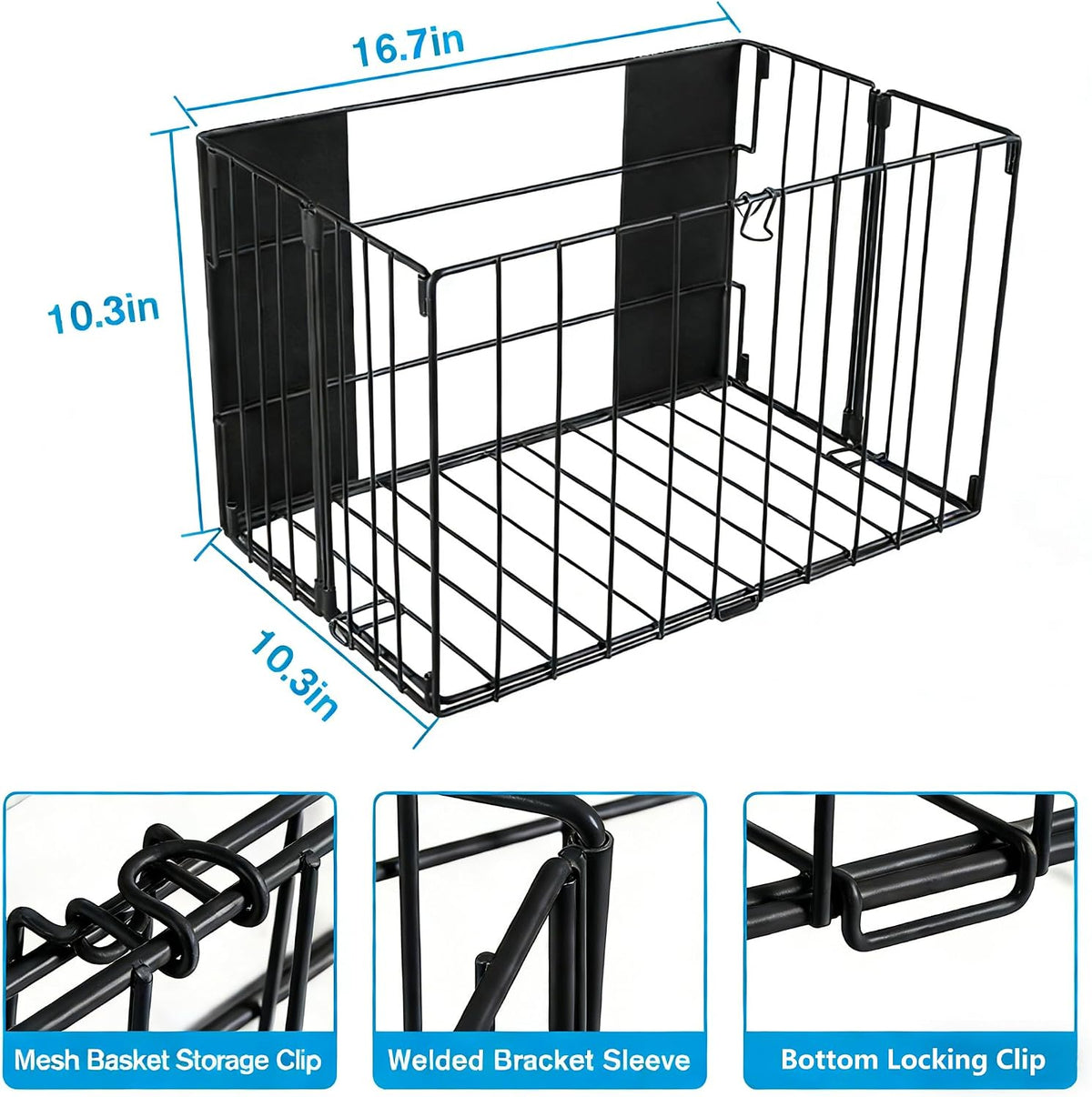 Magnetic Collapsible Laundry Basket, Foldable Metal Laundry Hamper for Washing Machine Side, Space Saving Pop Up Hamper, Laundry Room Organization and Storage (Black)