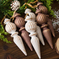 Vintage Finial Christmas Ornaments, 6Pcs Neutral Shatterproof Xmas Tree Ornaments(Classic Color)