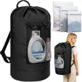 150L Laundry Bag Backpack with 3 Sizes Mesh Wash Bags and Shoulder Straps