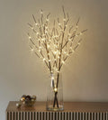 LITBLOOM Lighted Brown Willow Branches 32IN 100 LED with Timer Battery Operated, Tree Branch with Warm White Lights for Holiday Christmas Decoration Indoor Outdoor