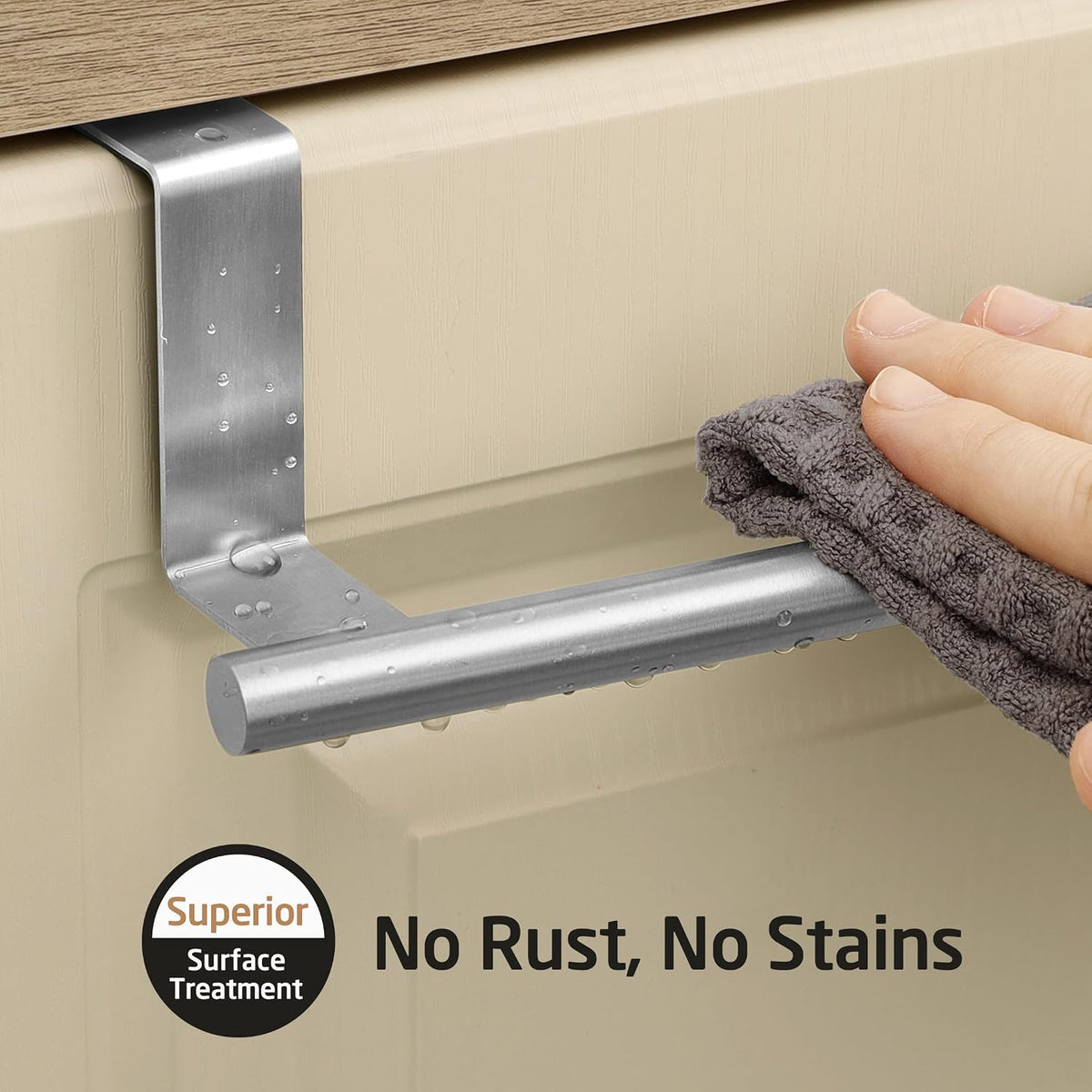 KES Over The Cabinet Door Towel Rack, Kitchen Towel Holder, 2 Pack