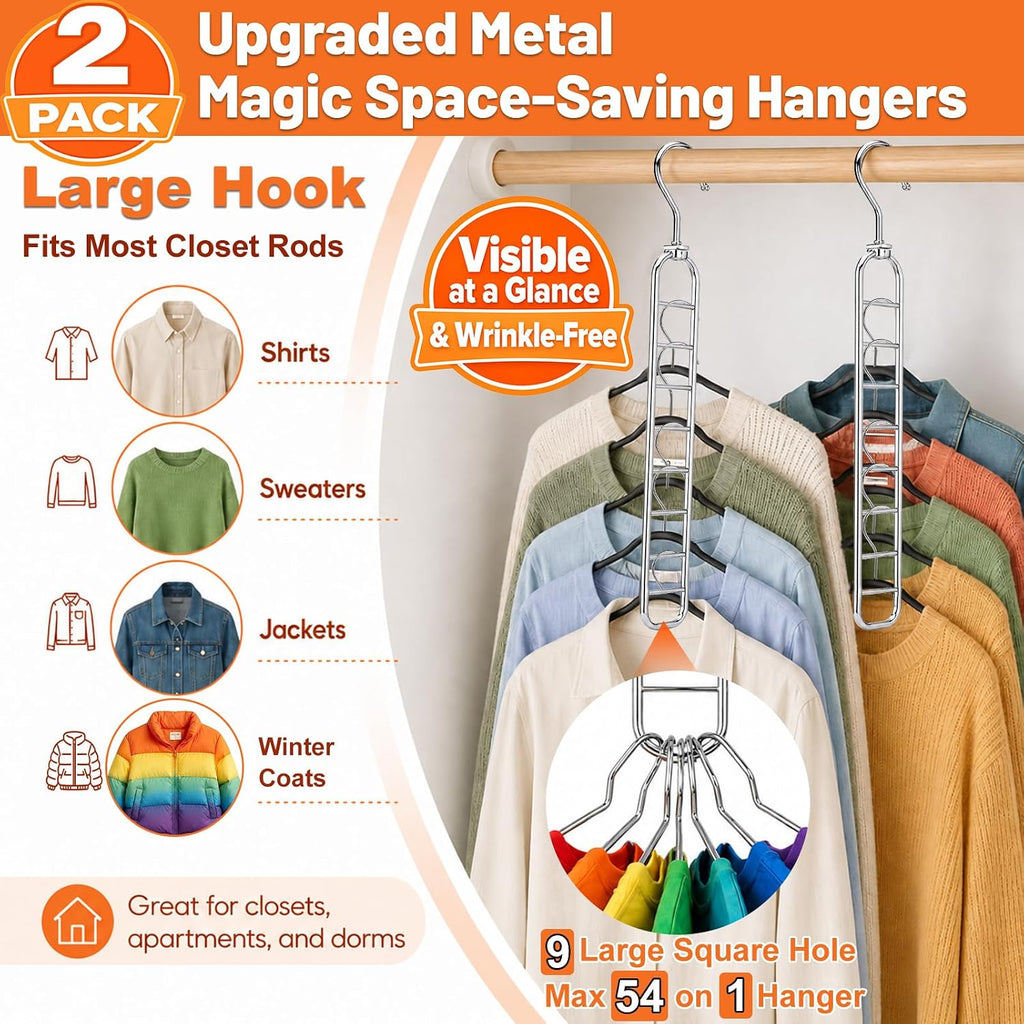 18-Hole Heavy Duty Space Saving Hangers for Closet Organizers and Storage