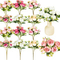 Jexine Artificial Peonies Flowers Bouquets, Colorful, 24