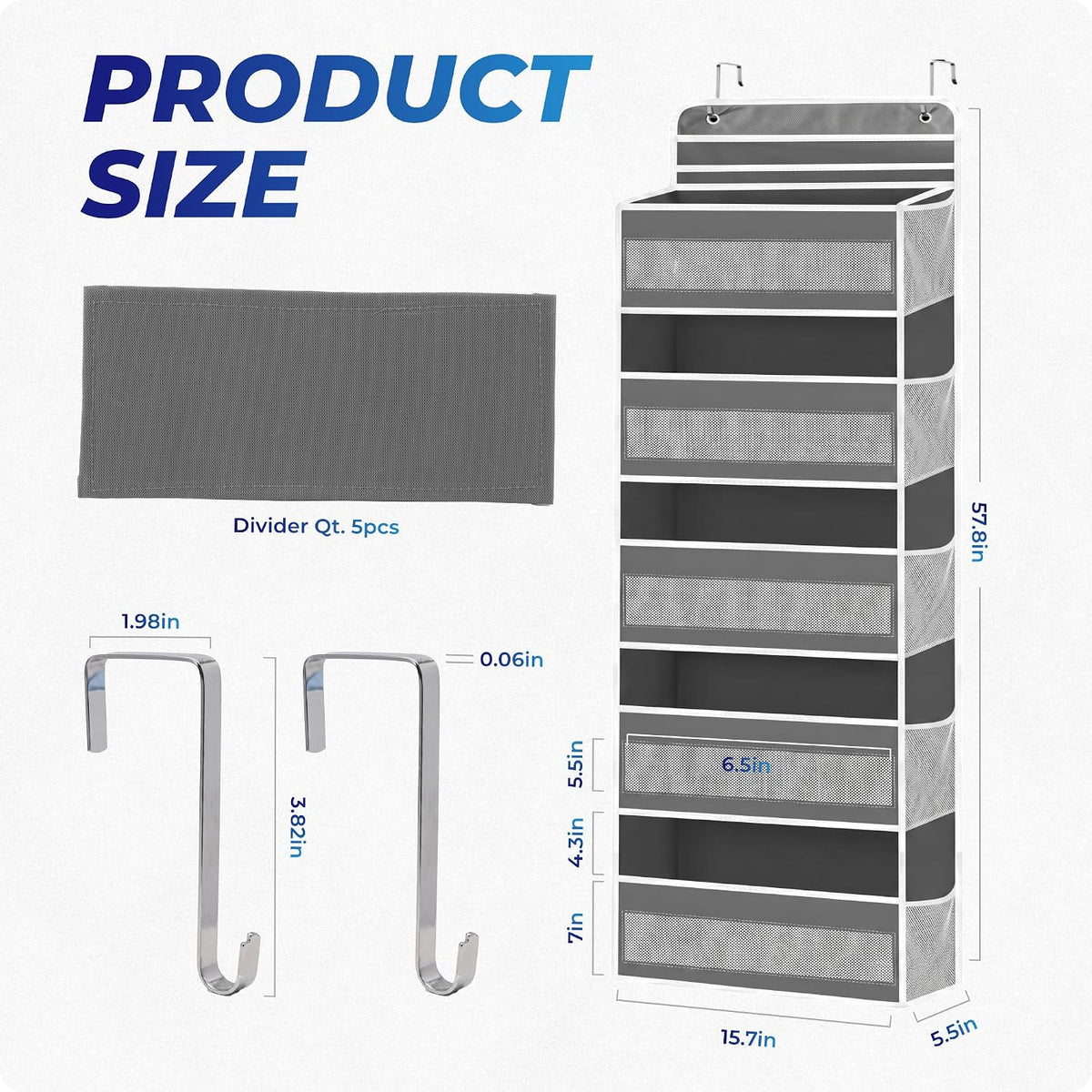 Over the Door Hanging Storage Organizer–Ideal for Nurseries Bedrooms Dorms