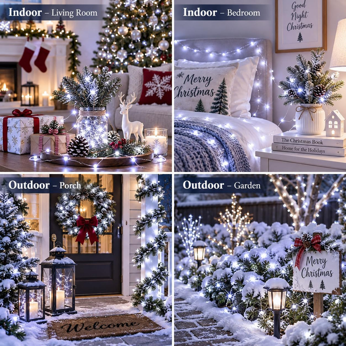 2 Pack Fairy Lights Battery Operated Twinkle Lights Remote Cool White