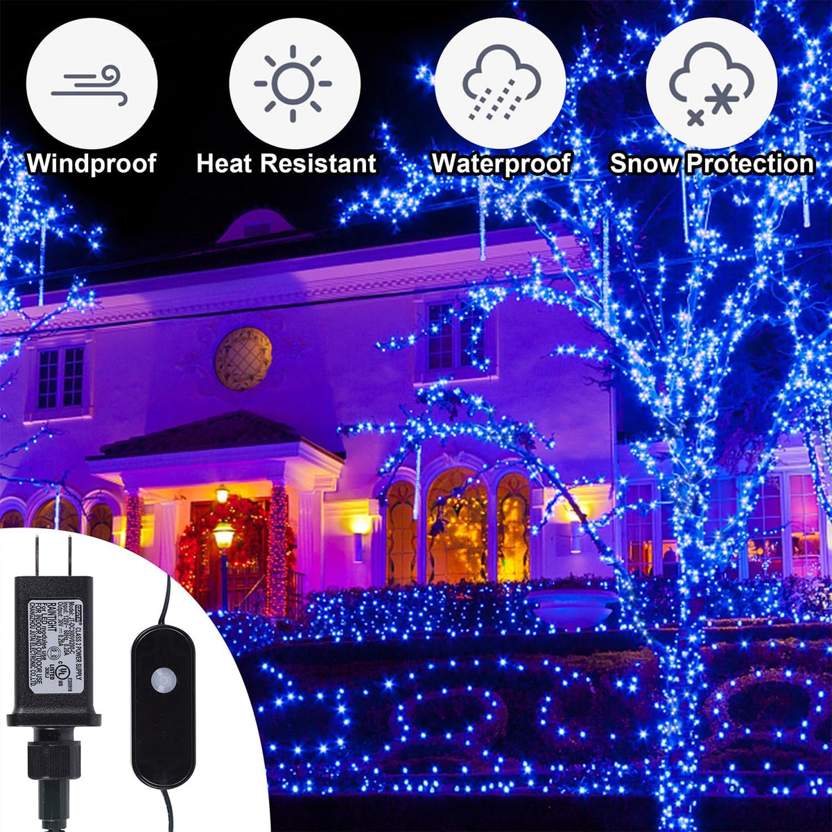 Home Lighting Smart Color Changing Halloween Lights, 66FT 200 LED RGB Christmas String Lights with Remote & App Controlled, Music Sync Multiple Mode, Waterproof Indoor Outdoor Holiday Tree Party Decor