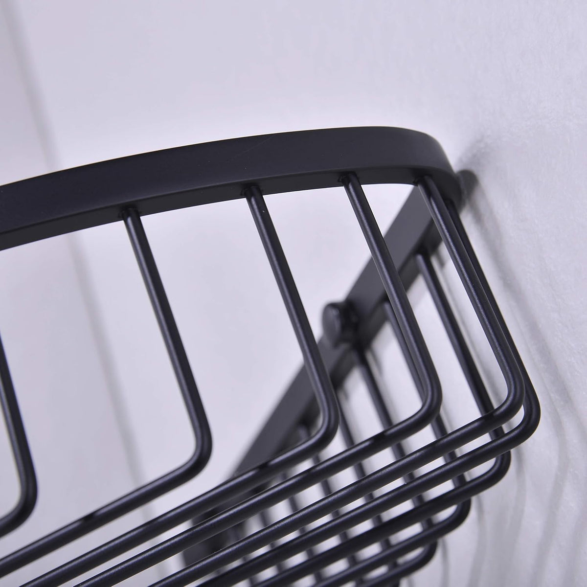 304 Stainless Steel Shower Caddy Corner Basket Shelf Bathroom Organizer Wall Mounted Storage, Matte Black Plated Finish Heavy Duty