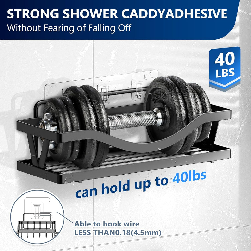 14 Pack Shower Caddy Replacement, Strong Hooks, No Drilling Shower Shelf, Hooks for Caddy, Soap Holder and Kitchen Racks