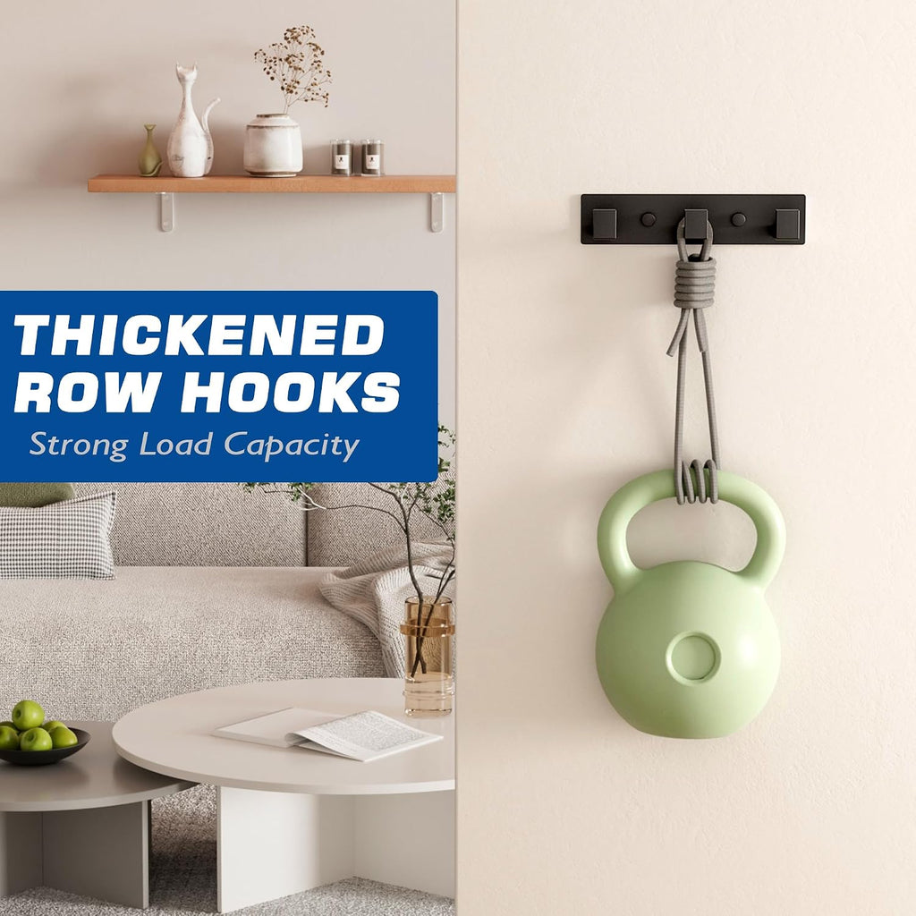 Alise Coat Hook Wall Mount Hat and Coat Rack with 3 Hooks Wall Mount,Black