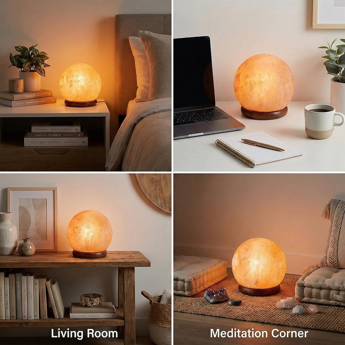 Himalayan Salt Lamp, Globe Shape, 6 Inch, with Dimmer