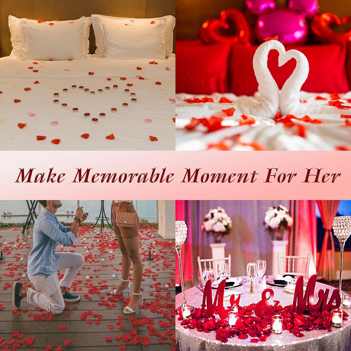 3000 Pcs Silk Rose Petals,Red Rose Flower Petals Decorations, Fake Rose Petals Roses Artificial Flowers Petals for Wedding, Valentines , Romantic Night, Birthday,Proposal Anniversary Flower Decor