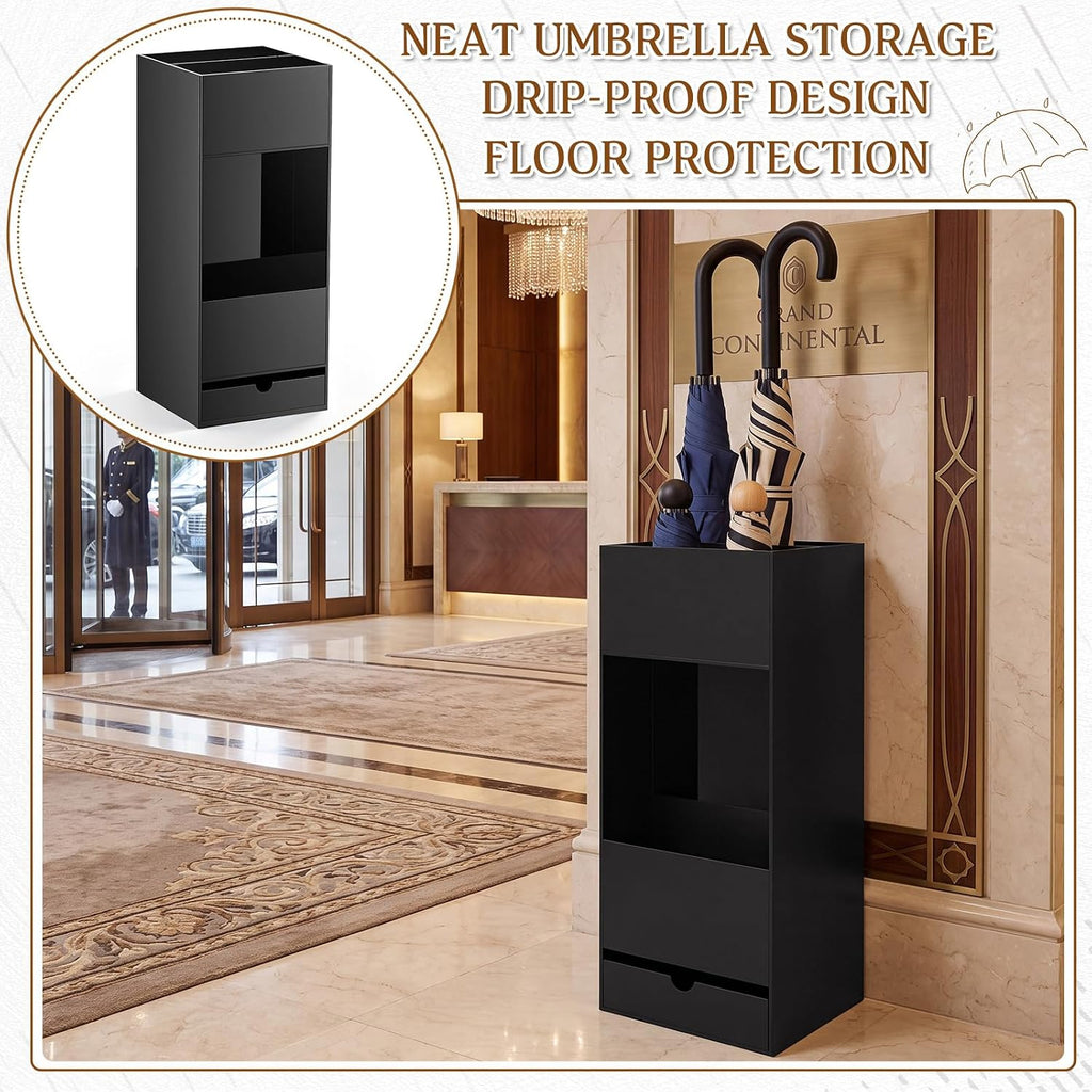 Black Acrylic Umbrella Stand Organizer 22 Inch Umbrella Holder Rack