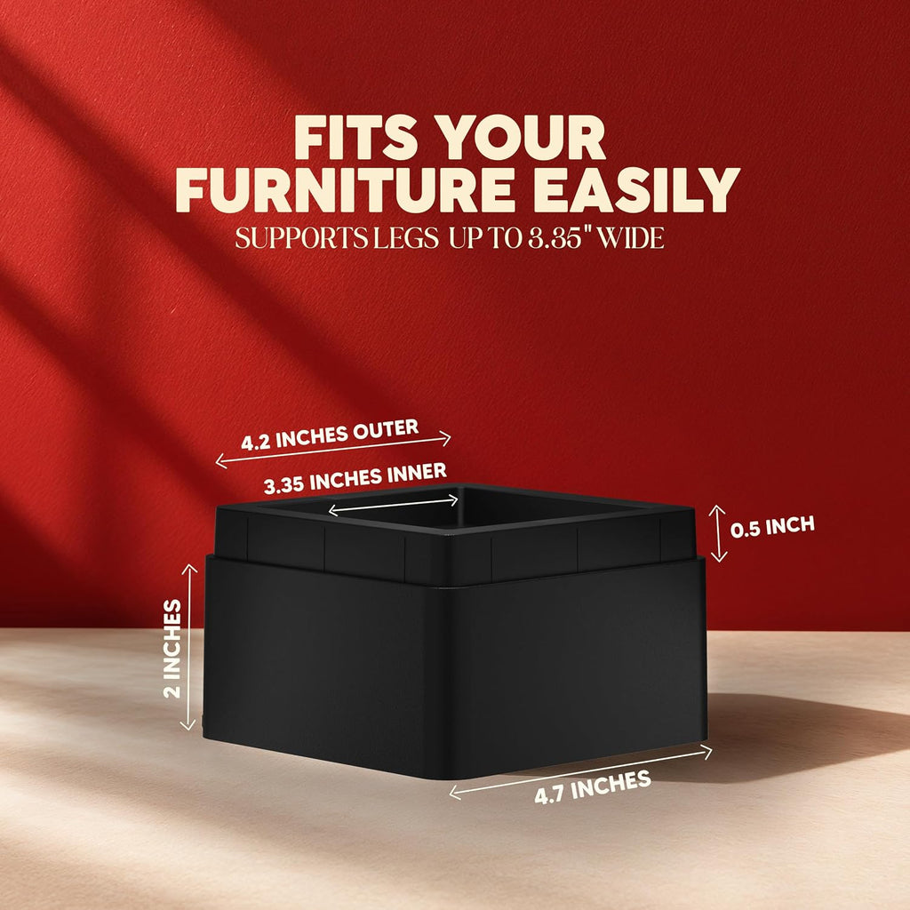 Utopia Bedding Adjustable Bed Risers 2 Inch, Black, 8-Pack