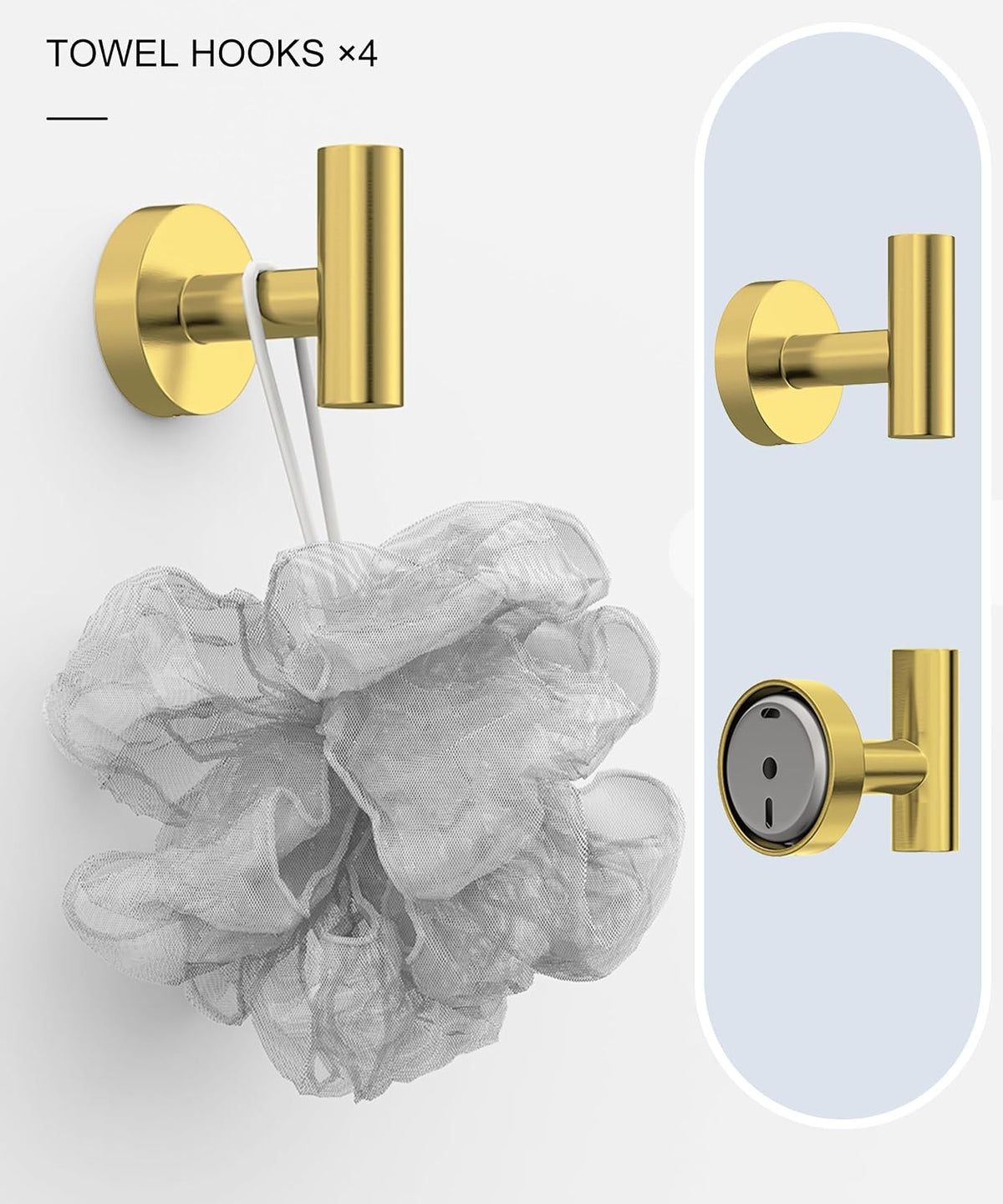 12Pcs Brushed Gold Bathroom Hardware Accessories Set SUS304 Stainless Steel