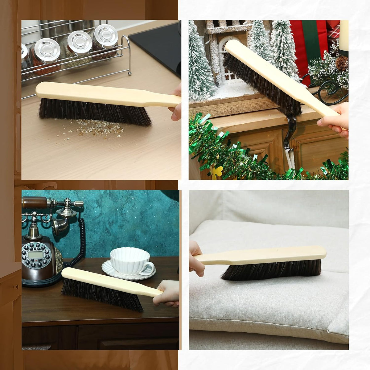 Tioncy 24 Pieces Wooden Dust Brush Bulk Hand Broom Bench Brush