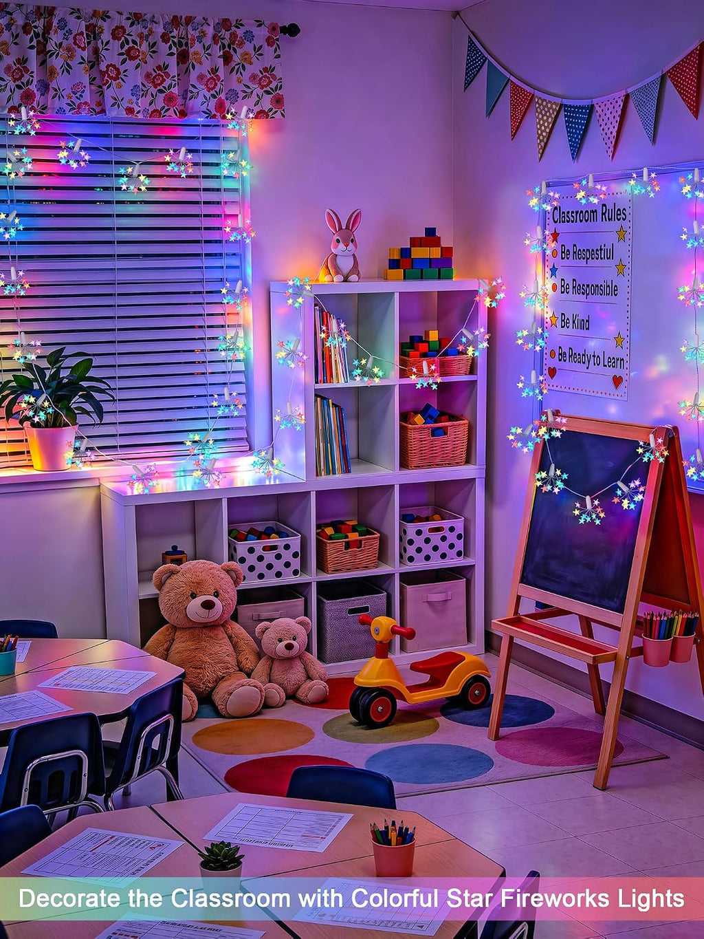 JMEXSUSS 100 LED Star String Lights for Christmas， 7.38 FT, USB, RGB Color Changing String Lights, RGB String Lights, Smart Firework Lights for Indoor Christmas Tree Bedroom Decor