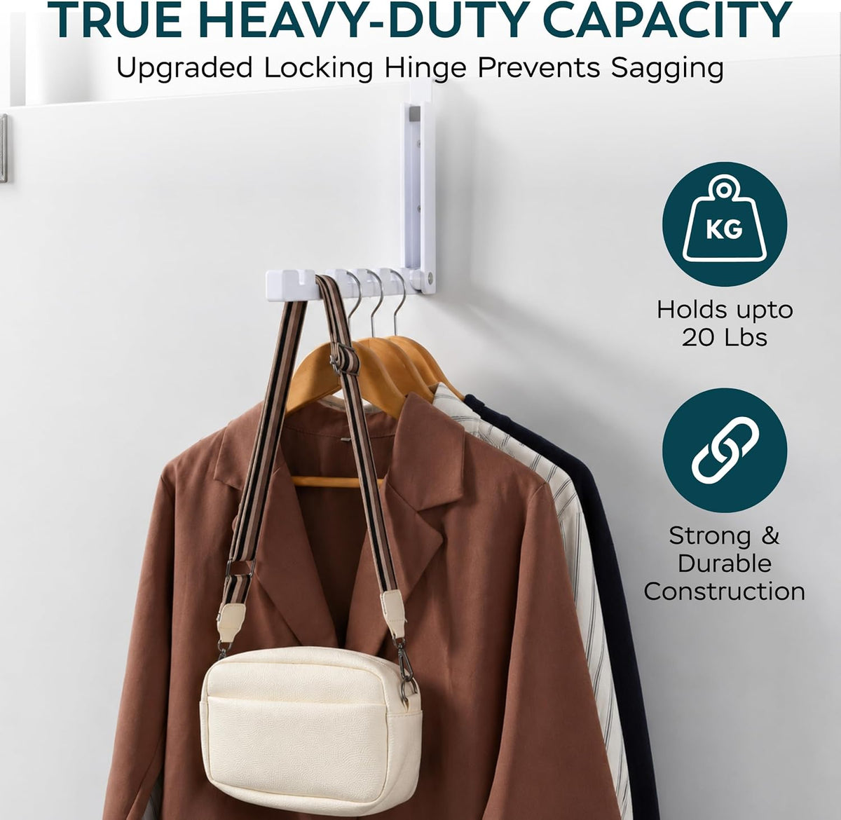 Over The Door Clothes Drying Rack with Folding Arm