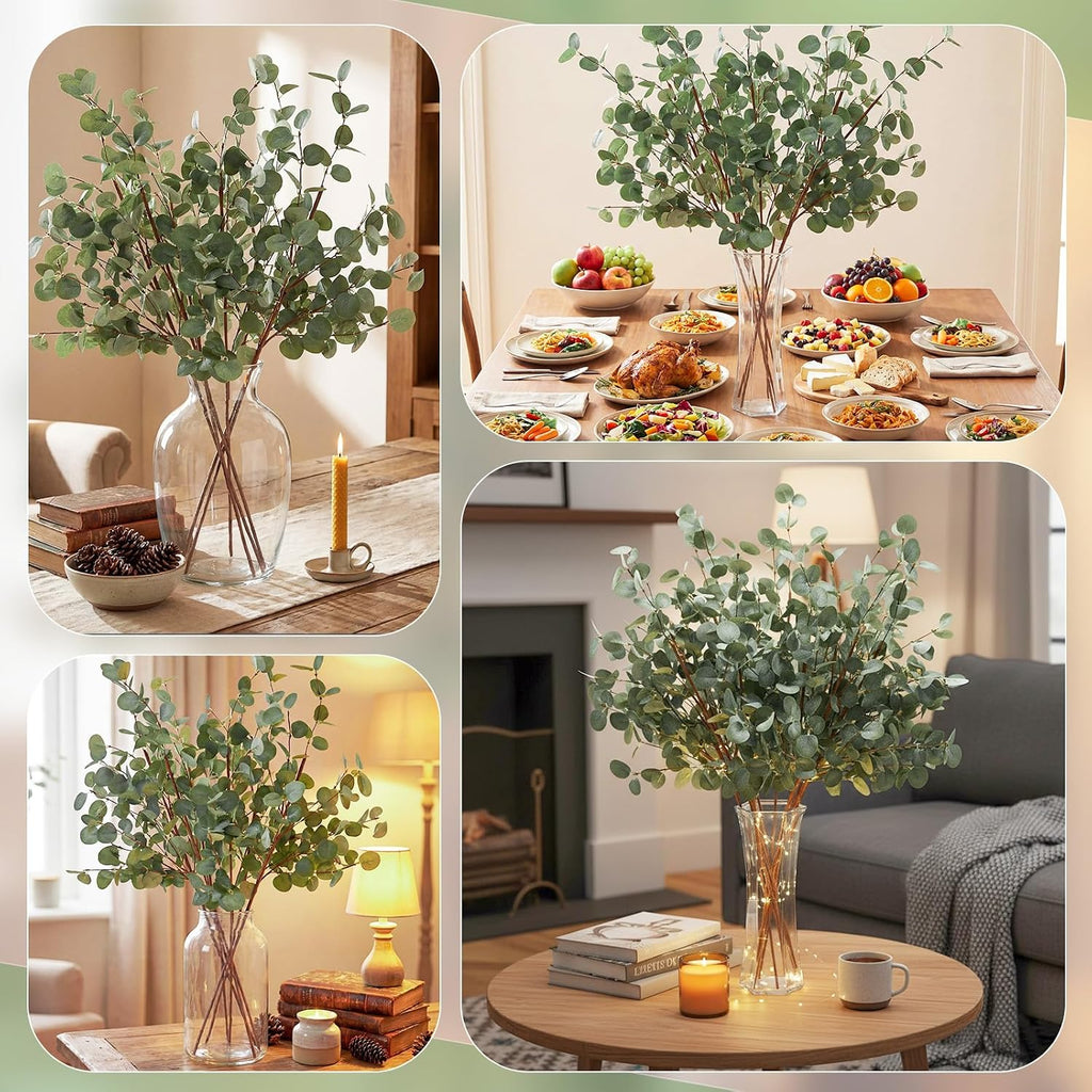 Giegxin 4 Pcs 30" Artificial Eucalyptus Branches for Vase, Green