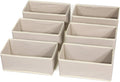 DIOMMELL 6 Pack Foldable Cloth Storage Box Closet Dresser Drawer Organizer Fabric Baskets Bins Containers Divider for Clothes Underwear Bras Socks Lingerie Clothing,Beige 060