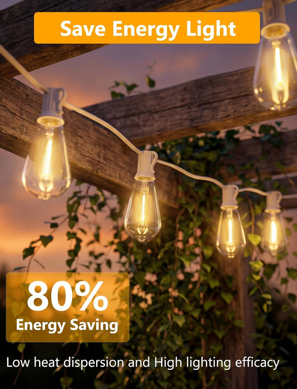 Abeja 25 Pack ST38 LED Replacement Bulbs, E12 0.6W Shatterproof Bulbs