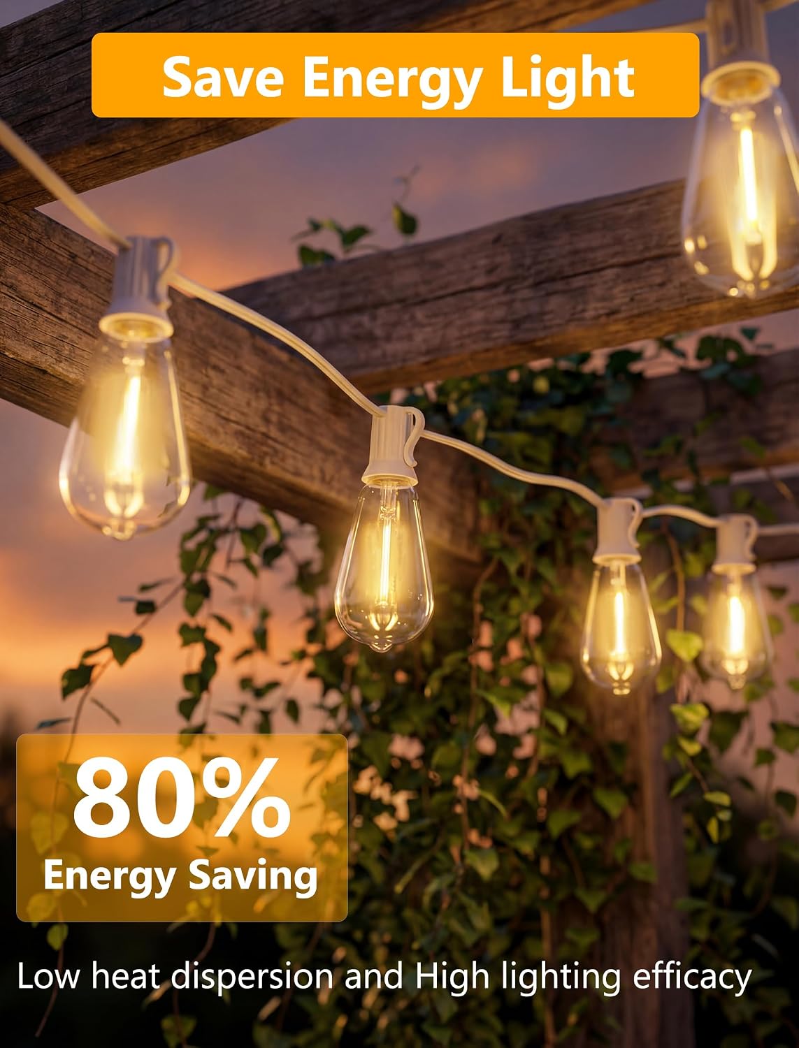 Abeja 25 Pack ST38 LED Replacement Bulbs, E12 0.6W Shatterproof Bulbs