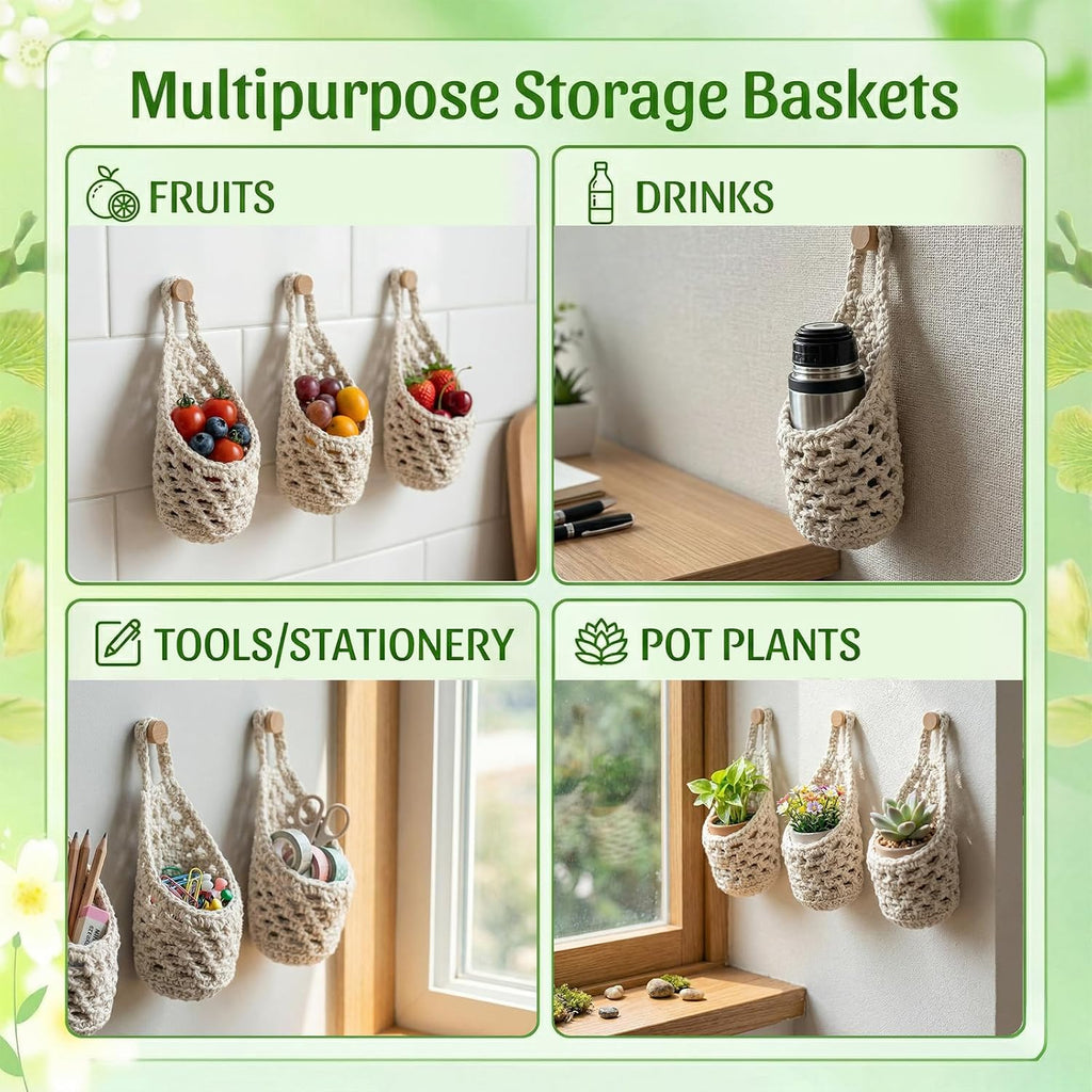 6 Pack Macrame Plant Hangers, Small Hanging Planters for up to 5 Inch Pot