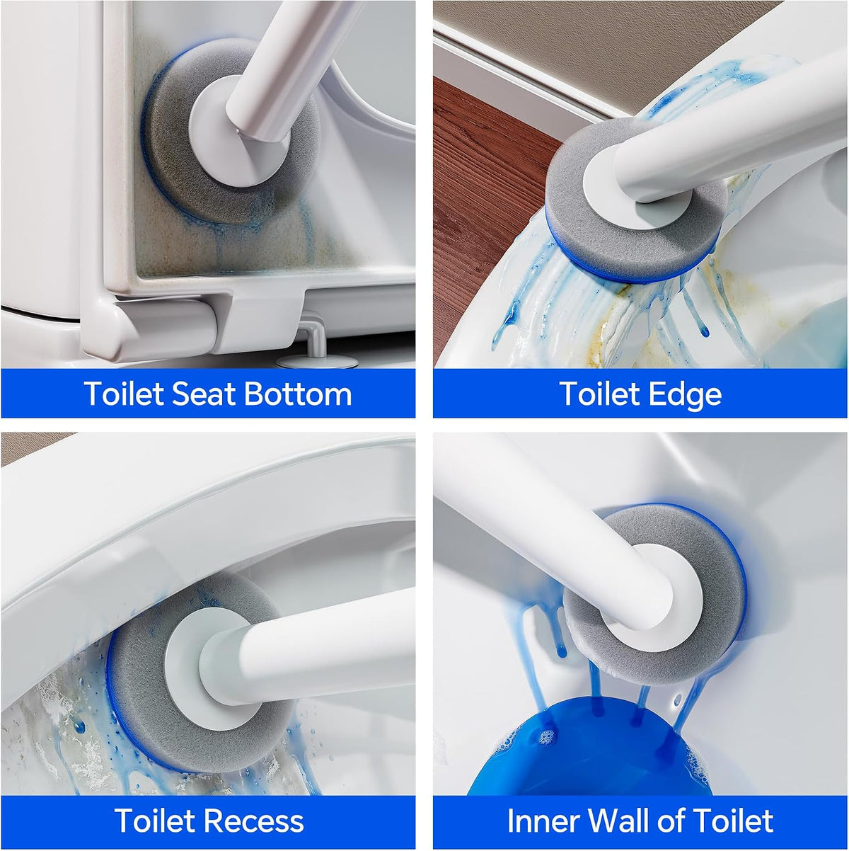 Ctime Disposable Toilet Brushes and Holder Set, 1 Pack with 54 Refills