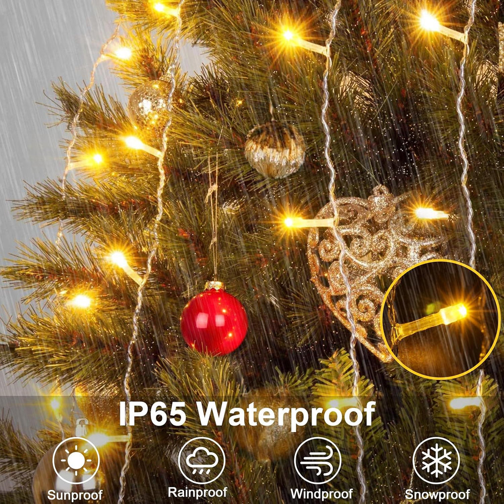 4 Pack Battery Operated Outdoor String Lights Timer Christmas Wreath Lights