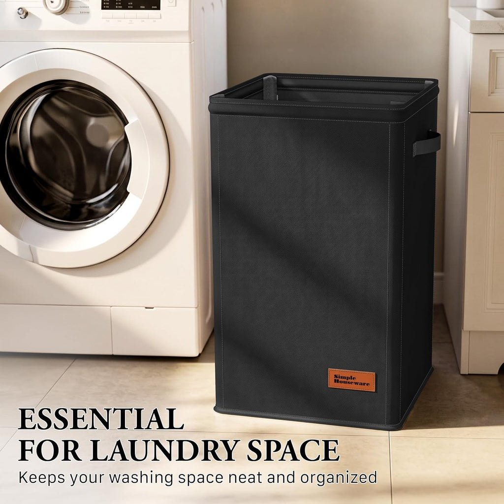 Simple Houseware Foldable Closet Laundry Hamper Basket, Black