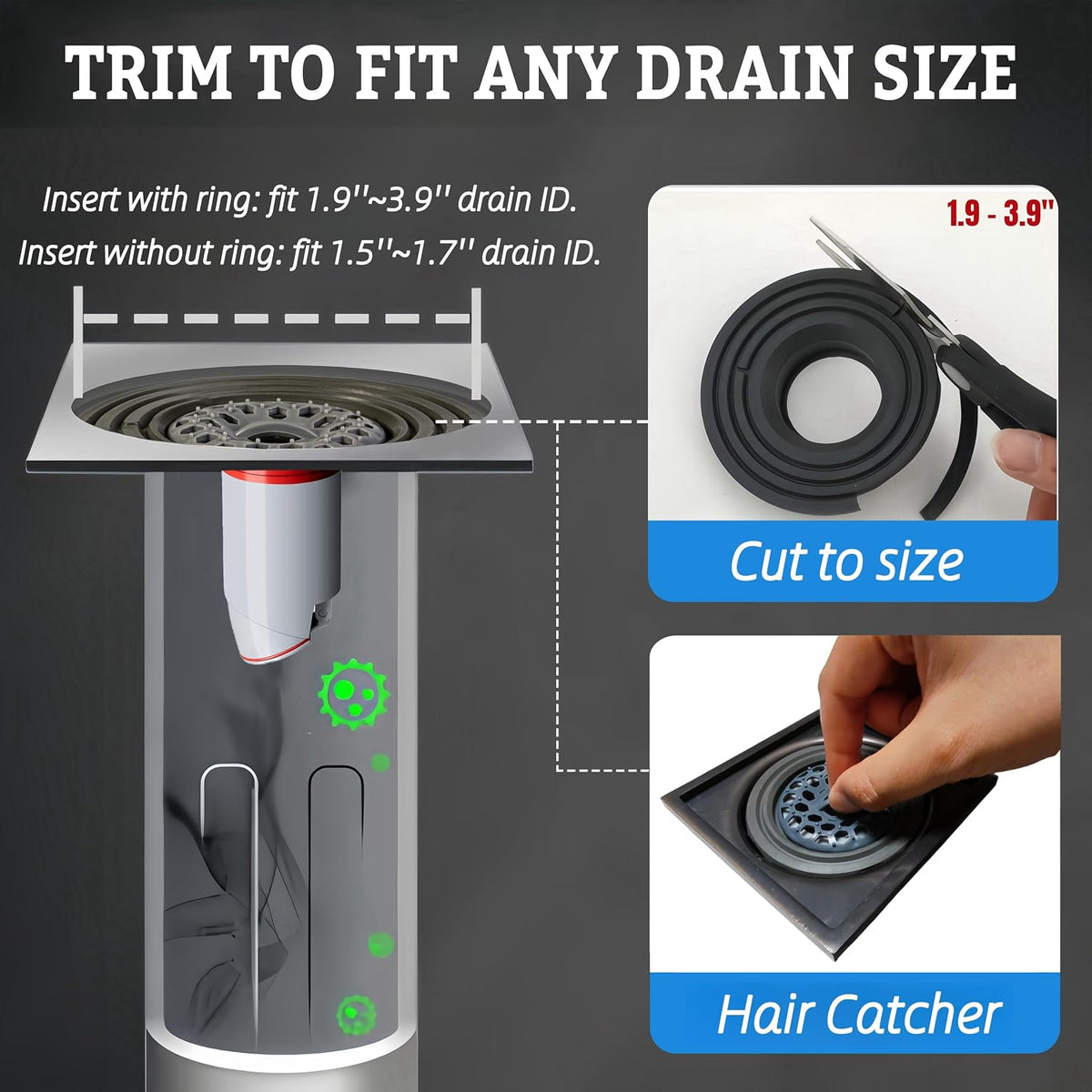 1.9-3.9 Inch Odor-Proof Shower Drain Plug with Magnetic Valve