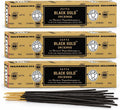 3 Packs Original Satya Sai Baba Nag Champa Incense Sticks Joss Insence - Insense 15g x 3 Box NagChampa Agarbatti (Black Gold)
