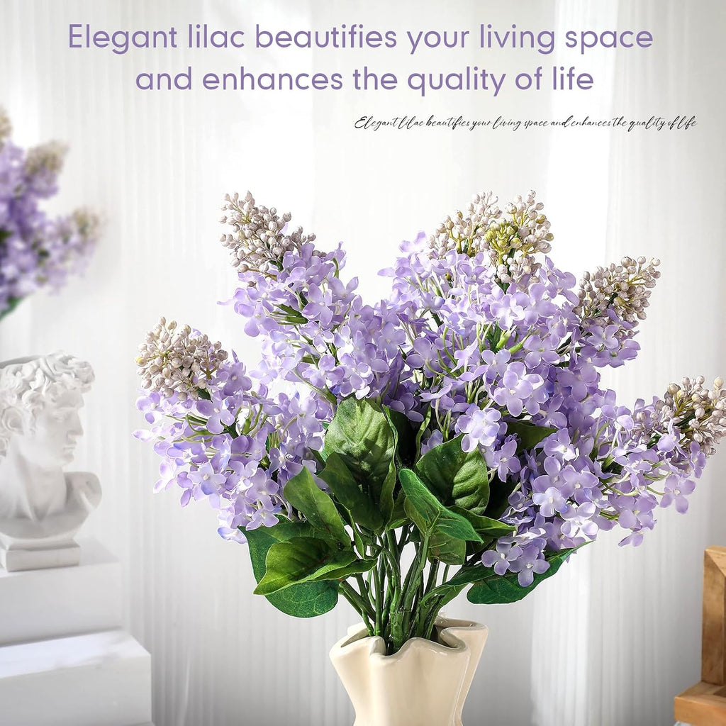 Thiccywoov 10 Pcs 24" Purple Artificial Lilac Flower for Table Centerpieces