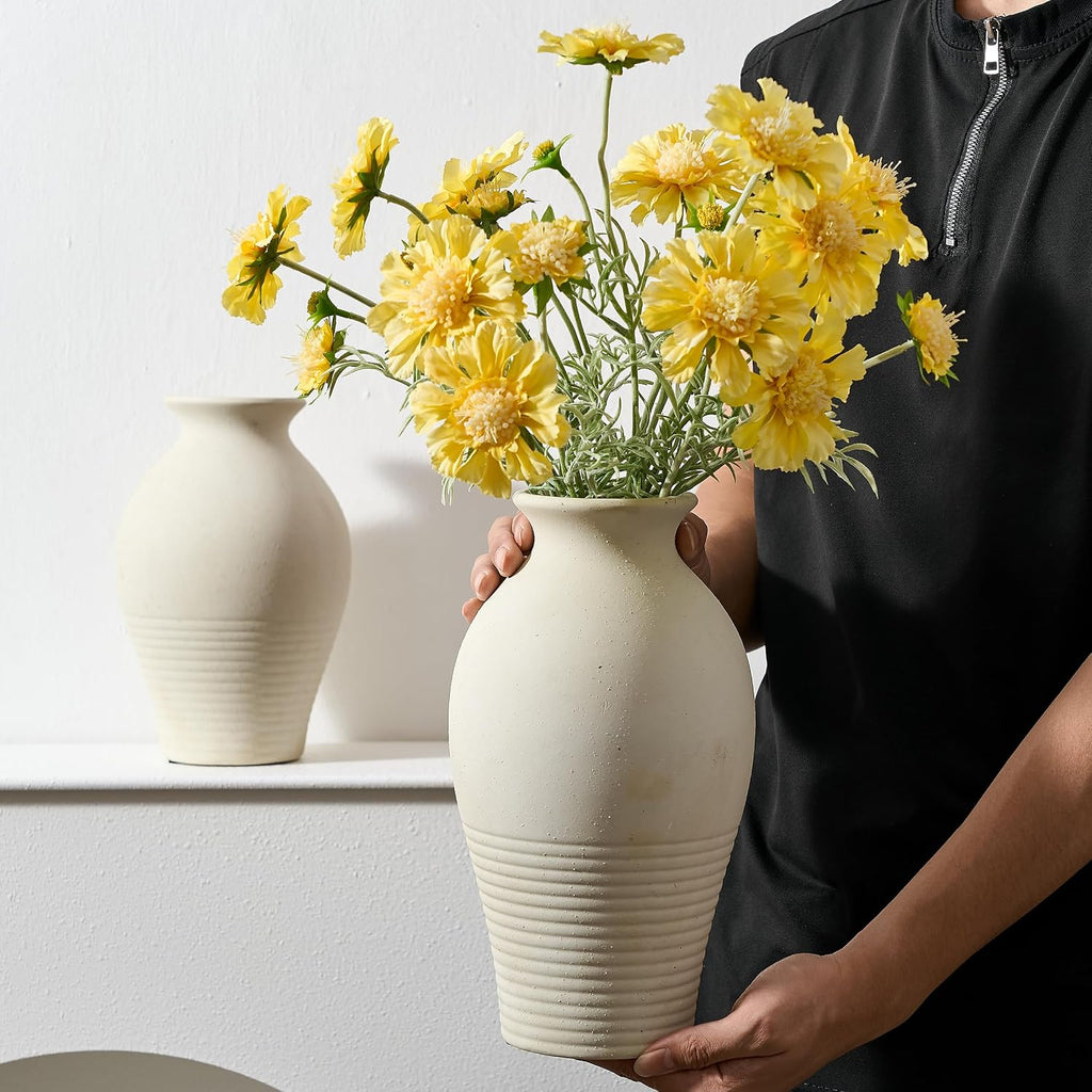 Ceramic Flower Vase Home Decor,11inches Large Farmhouse Table Vases