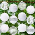 Lyrow 12 Pcs Christmas Balls Ornaments, White, 2.36''