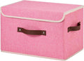 Storage Bins Box with Lids Decorative Cotton Linen Fabric Baskets