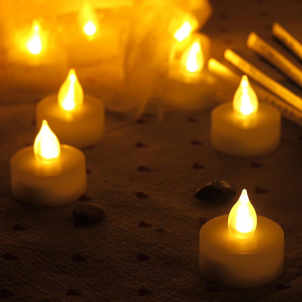 12 Battery Operated Flameless LED Tea Lights Tealight Candles Remote Timer