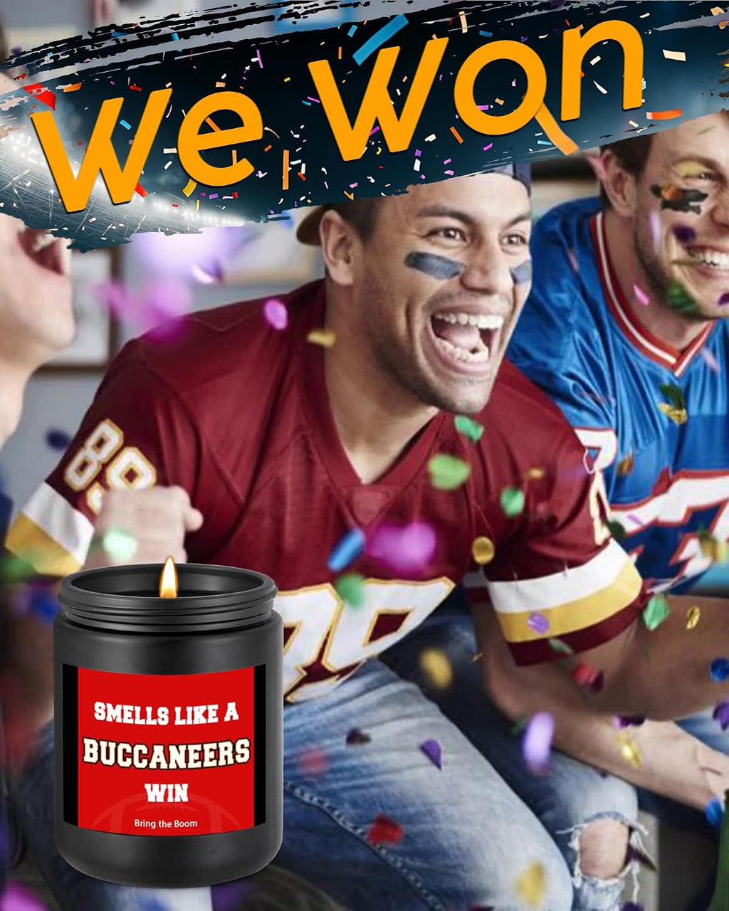 Smells Like A Win Scented Candle Football Themed Merch Fan Shop Men Women Sport Stuff Gear Decor Team Accessories Men Him Boyfriend Naughty Weird Novelty Cool Special Present Gift