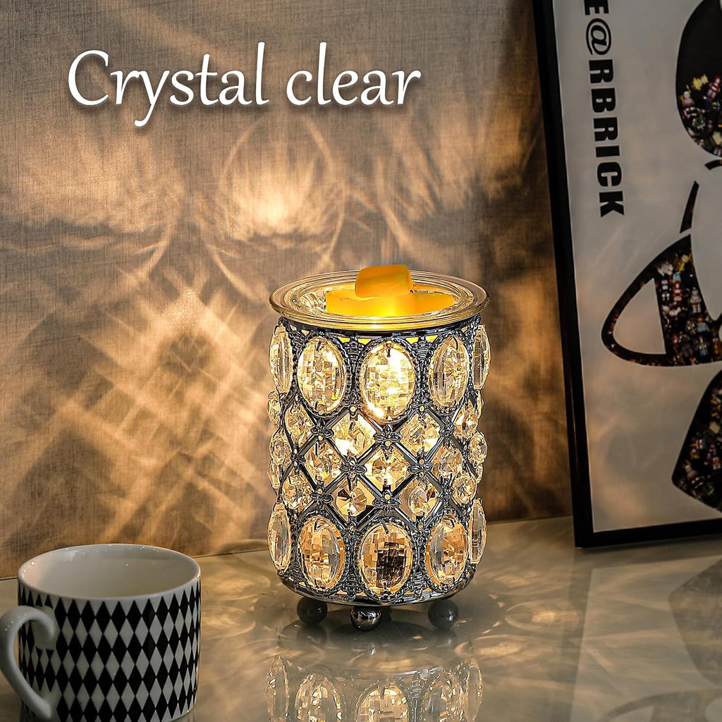 Leyoue Wax Warmer Wrought Iron Crystal Wax Melt Warmer Electric Oil Burner Wax Melt for Gifts & Decor, Home, Office, SPA,Bedroom