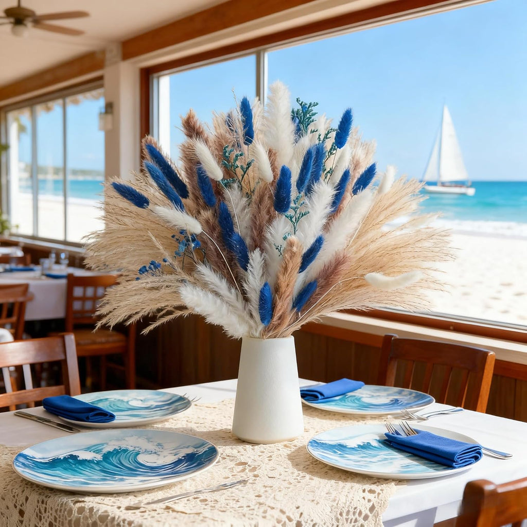 Natural Blue Pampas Grass Bulk Fluffy Dried Plants